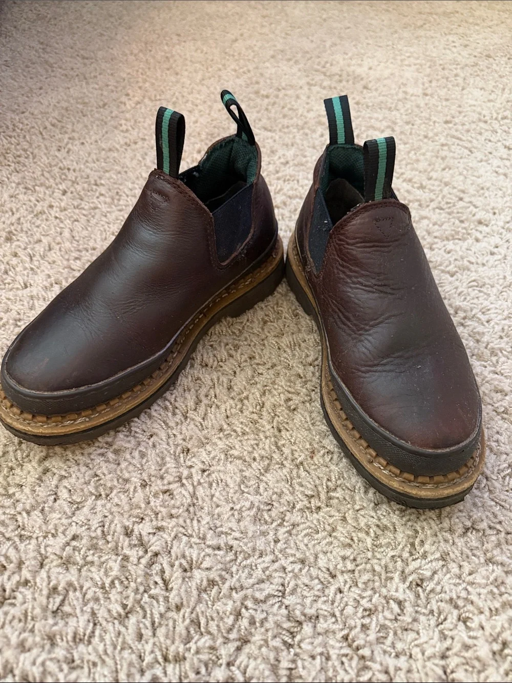 Brown Leather Slip-On Men’s Work Shoes